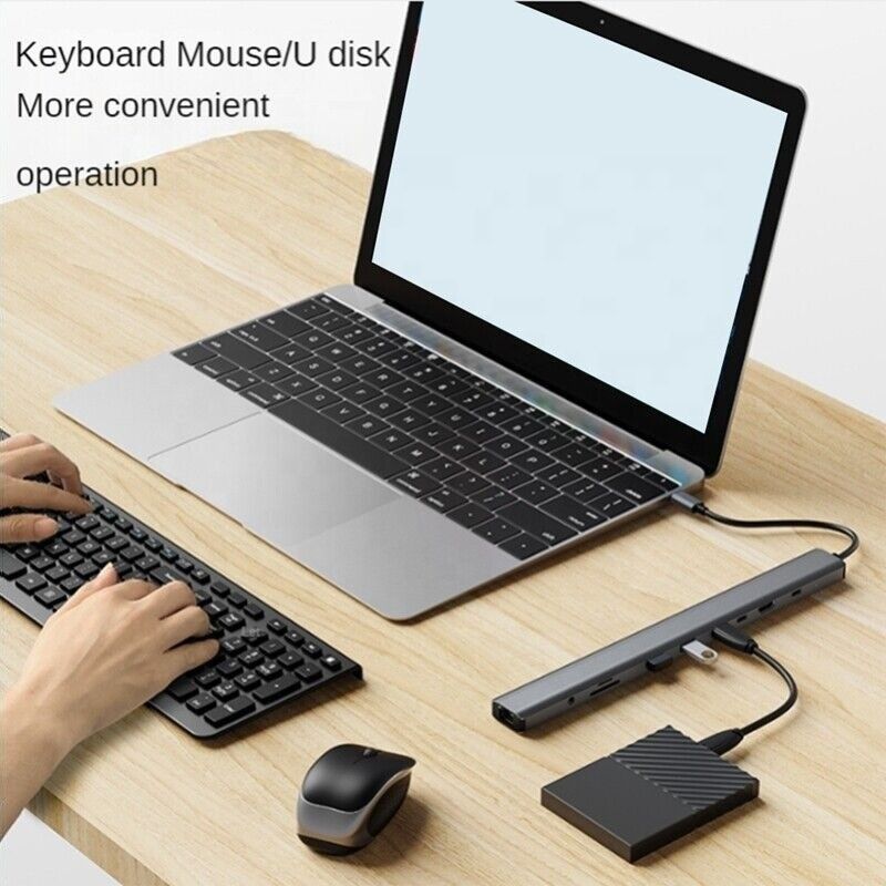 واجهة USB 3.1 نوع 10 في 1 مركز نوع C لنقل البيانات والشحن عالية السرعة