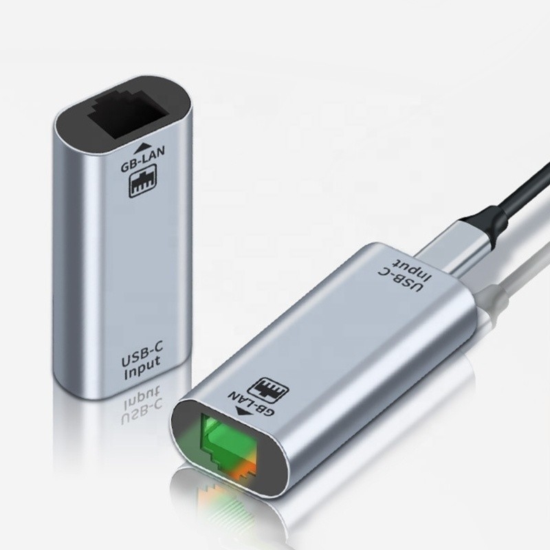 محول منفذ USB C الإناث إلى Ethernet 10/100/1000 Mbps سرعة للاتصال بالشبكة السريع