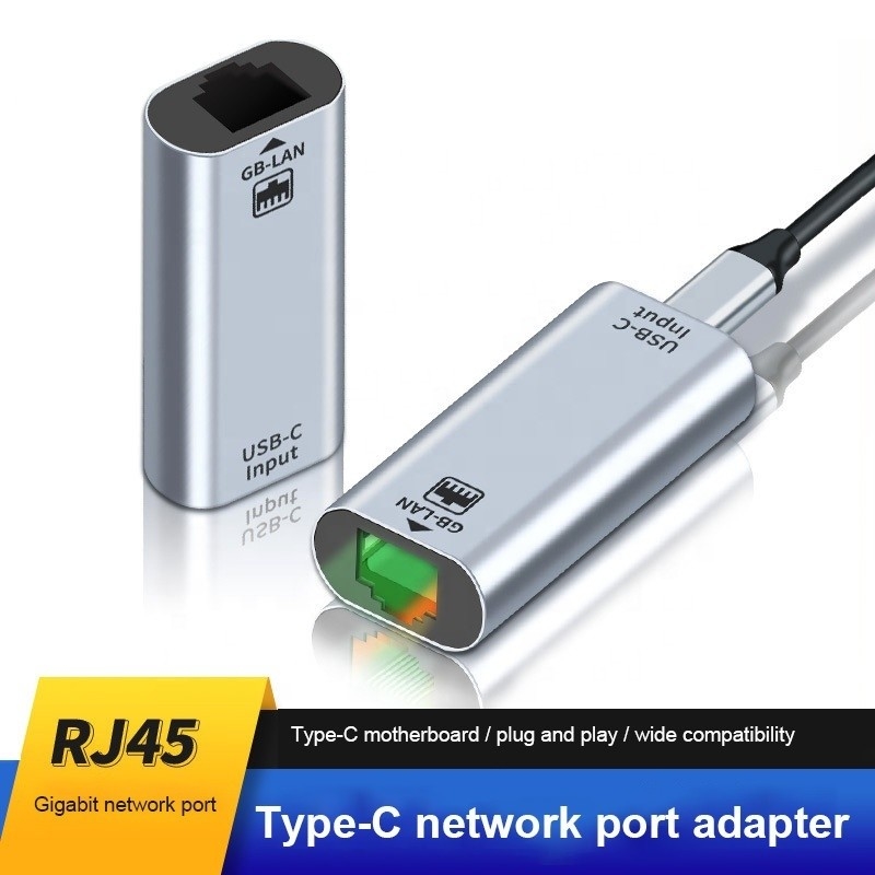 محول منفذ USB C الإناث إلى Ethernet 10/100/1000 Mbps سرعة للاتصال بالشبكة السريع