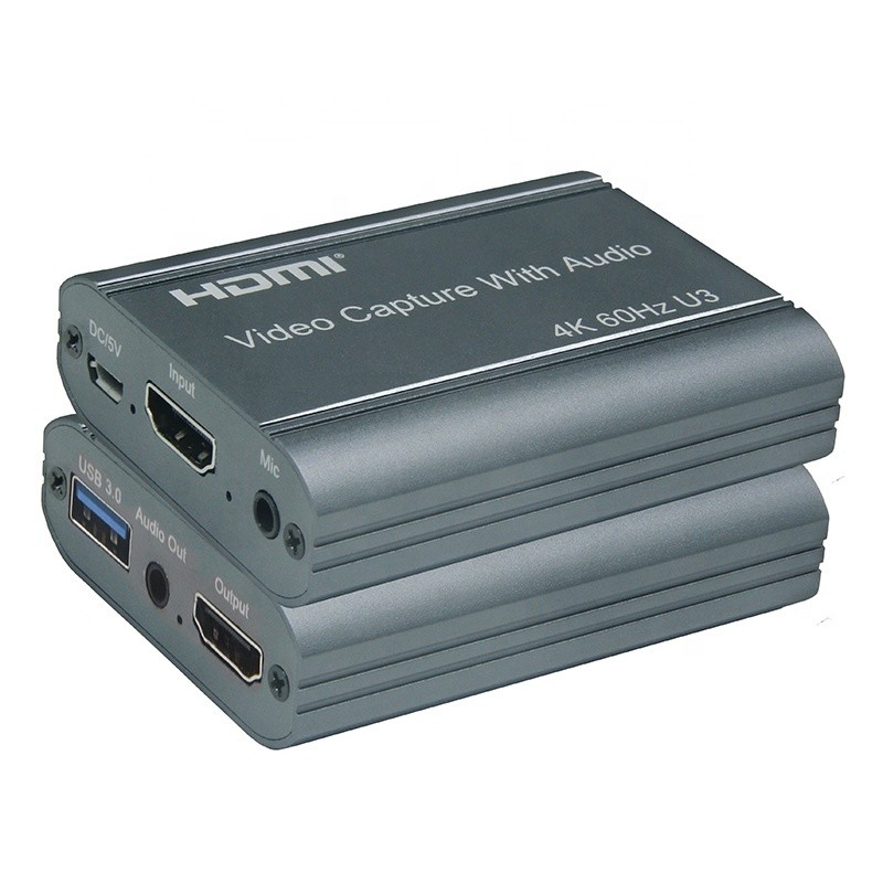 بطاقة تصوير فيديو 4K 60 هرتز HDMI إلى USB3.0 مع مخرج صوتي و USB 3.0