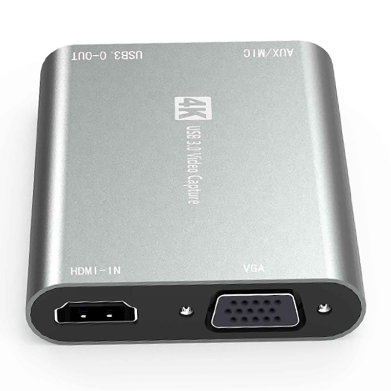 علبة بطاقة USB 3.0 HDMI لالتقاط الفيديو DVR مع ميكروفون VGA Loop Out لجهاز الكمبيوتر الكاميرا Xbox