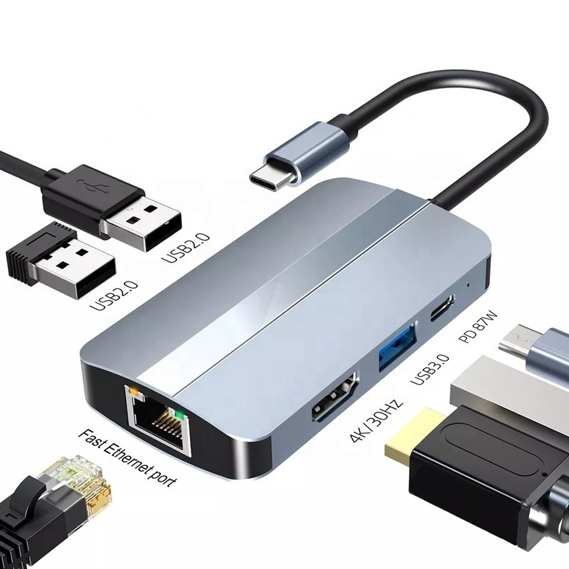 12-في-1 محول USB C OEM Multiport Hub مع 4K HDMI USB 3.0 RJ45 Lan Ethernet
