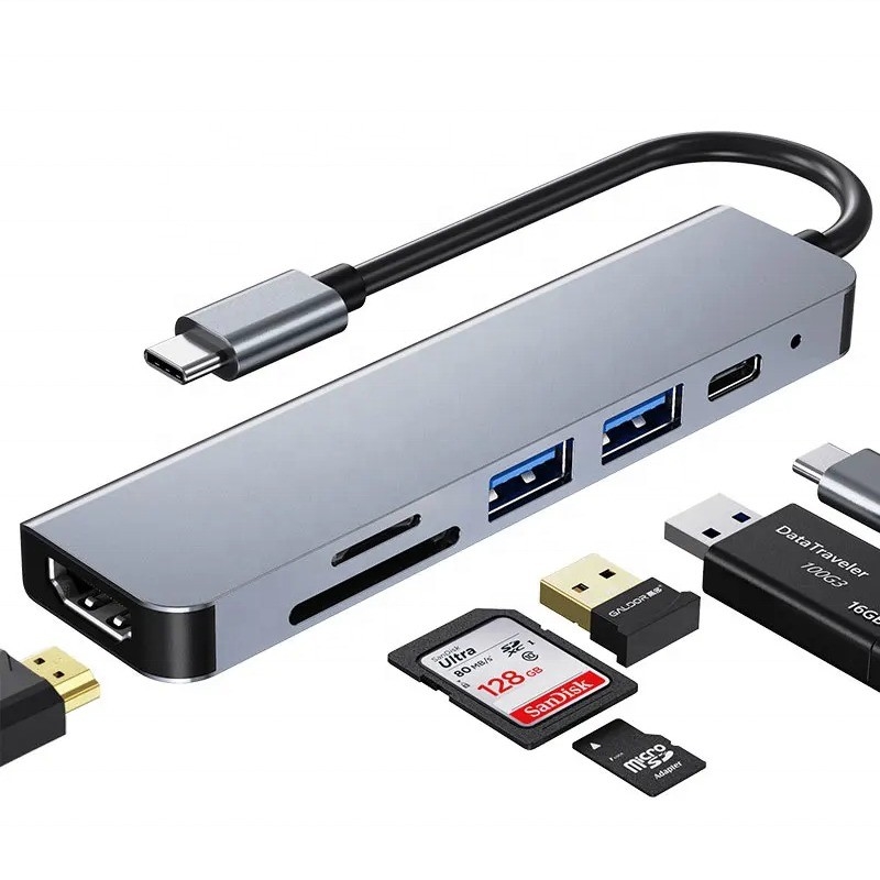 محور محطة توصيل USB 3.1 مع قارئ بطاقة SD USB3.0 TF 4K HDMI و 87W PD الشحن