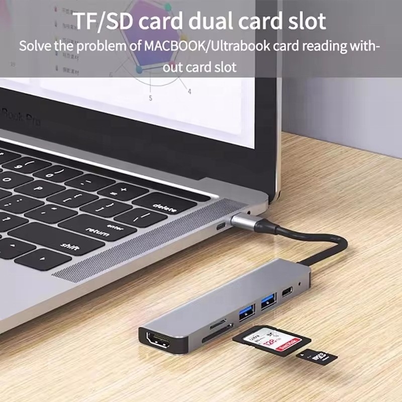 محور محطة توصيل USB 3.1 مع قارئ بطاقة SD USB3.0 TF 4K HDMI و 87W PD الشحن