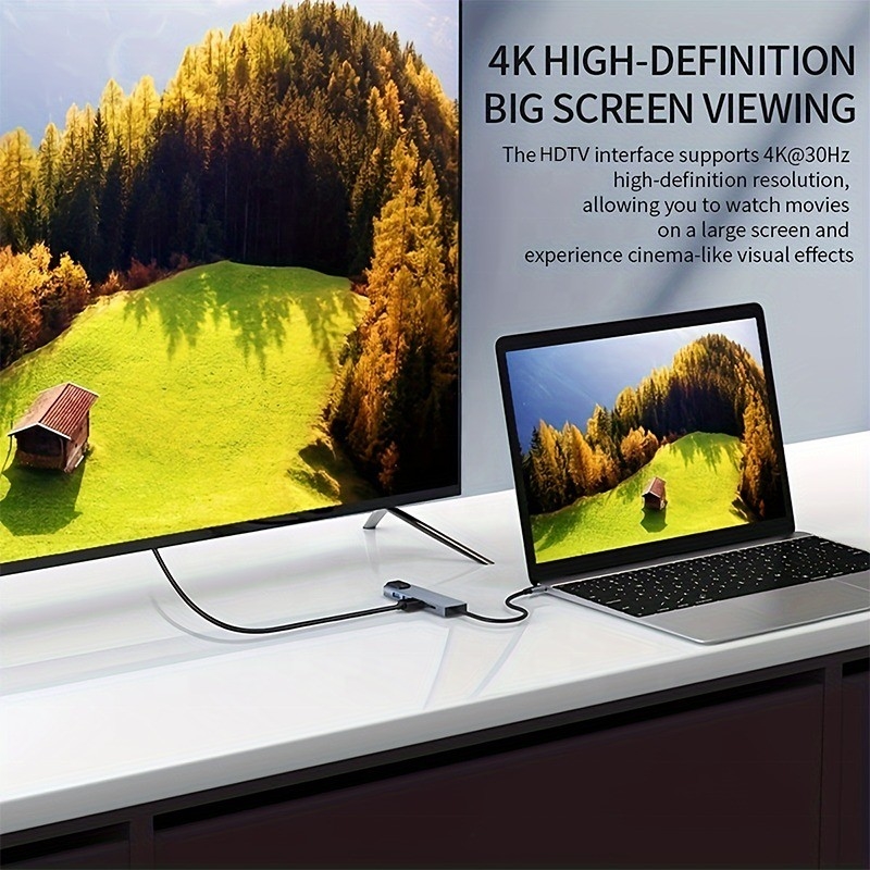 شحن سريع 16 في 1 محول USB C للهاتف المحمول الكمبيوتر المحمول 4K HDMI RJ45 PD