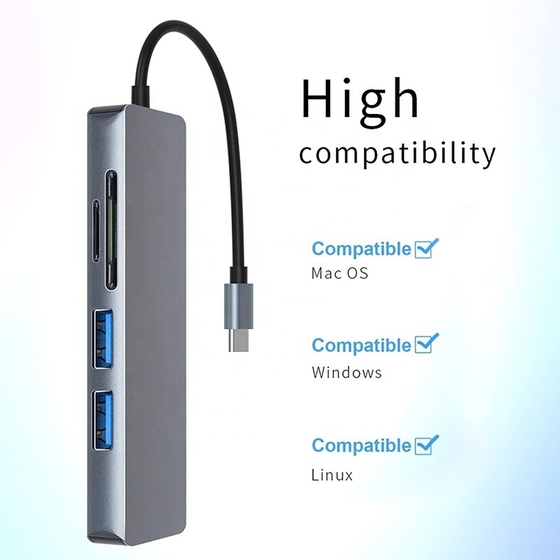 11 في 1 محور USB-C نوع C إلى HDMI USB3.0 USB2.0 SD TF محور محول مع قارئ بطاقات
