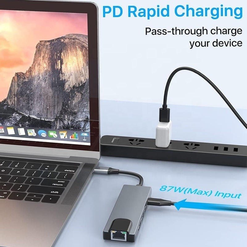 محول USB C 13 في 1 4K HDMI Hub Type C إلى HDMI 4K USB 3.0 2.0 PD محول الشحن