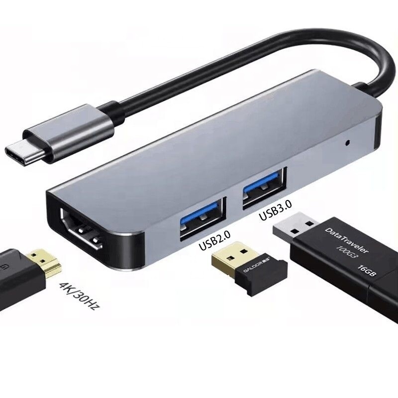 محور USB C مع 4K HDMI و High-Speed USB 3.0 متوافق مع Windows Mac