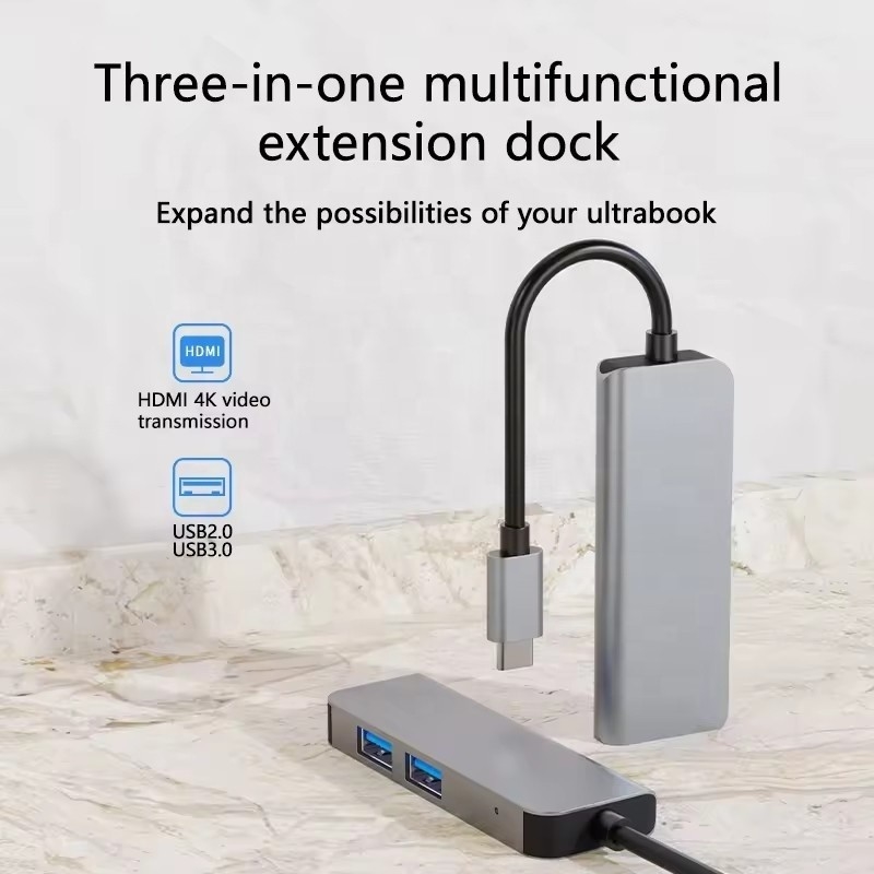 محور USB C مع 4K HDMI و High-Speed USB 3.0 متوافق مع Windows Mac