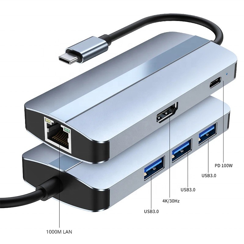 12-في-1 محول USB C OEM Multiport Hub مع 4K HDMI USB 3.0 RJ45 Lan Ethernet