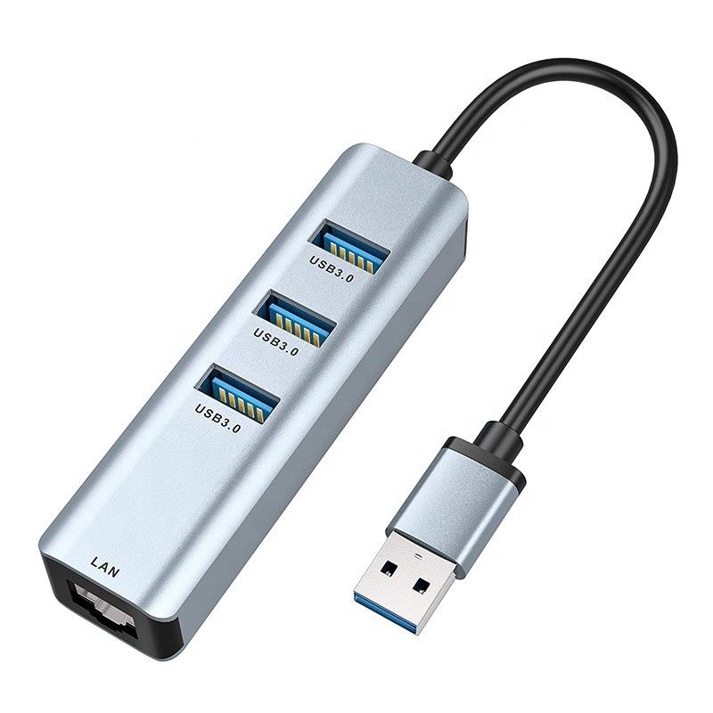 محور USB 3.0 إلى 6 منافذ ومحول إيثيرنت 1000Mbps للتوافق بين الذكور والإناث