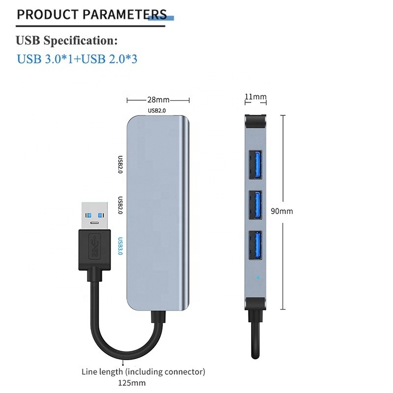 USB 3.0 3x USB 2.0 محور الخروج الأنثوي 2-4 منفذ USB 3.0/2.0 متوسع سريع متعدد الطاقة