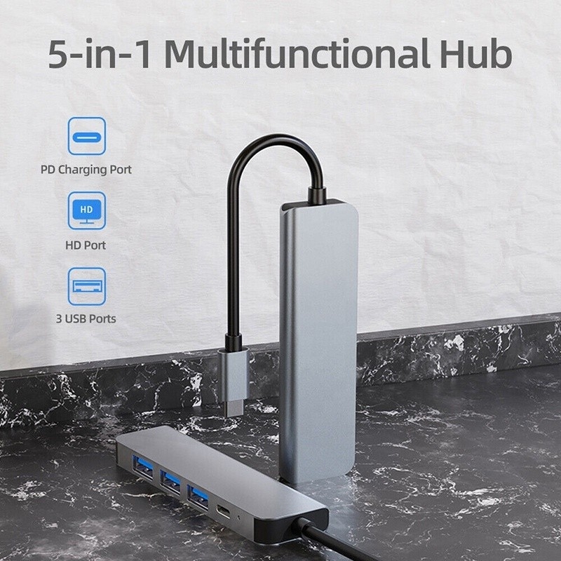 تخصيص 6 في 1 USB C Type-C Hub إلى 4K HDMI و USB 3.0 لـ Macbook OEM / ODM