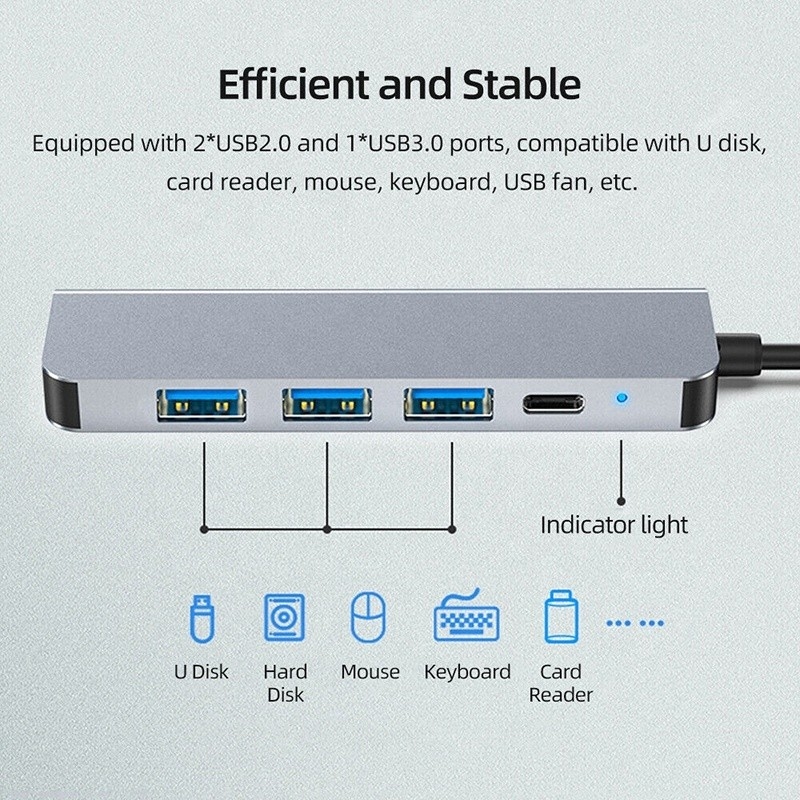 تخصيص 6 في 1 USB C Type-C Hub إلى 4K HDMI و USB 3.0 لـ Macbook OEM / ODM