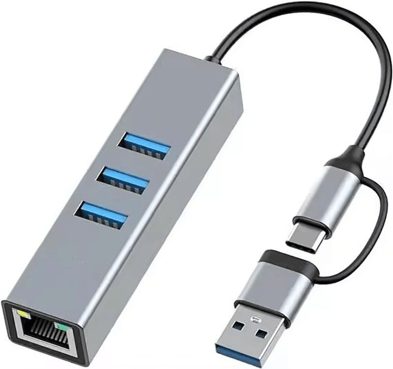محول USB Type-C إلى Ethernet مع 14 منفذ USB 1000 Mbit / s Gigabit RJ45 LAN Hub