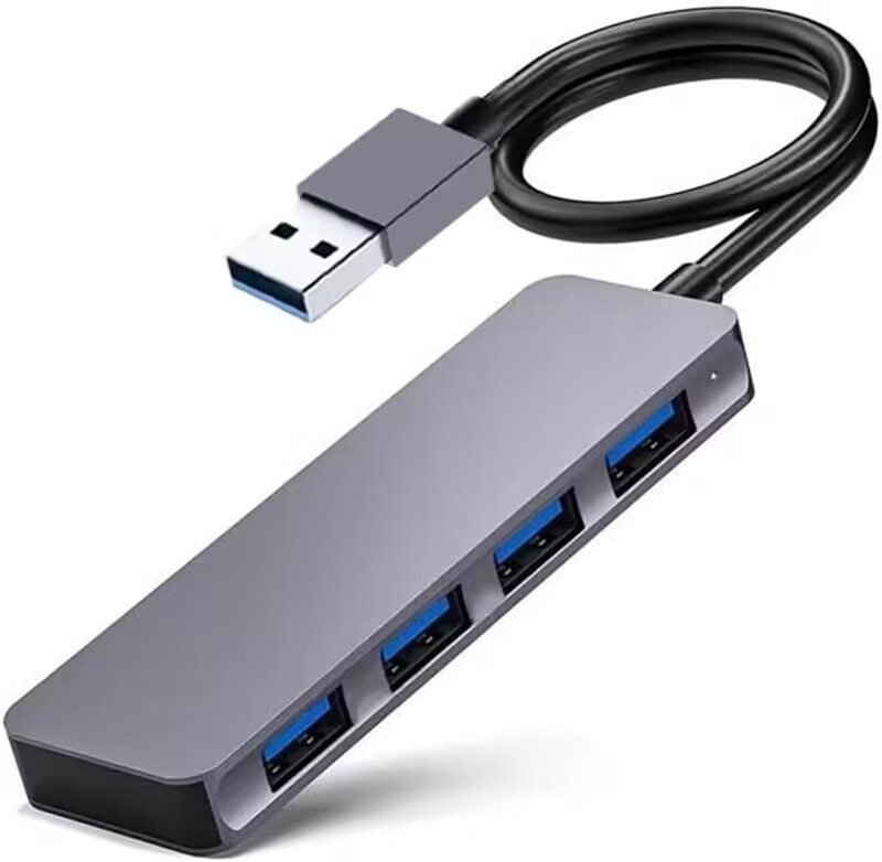 سرعة عالية 4 منفذ USB 3.0 HUB 5Gbps USB C المحمول مع محول الطاقة للكمبيوتر المحمول Mac