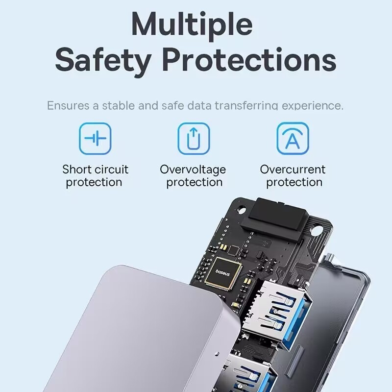 سرعة عالية 4 منفذ USB 3.0 HUB 5Gbps USB C المحمول مع محول الطاقة للكمبيوتر المحمول Mac
