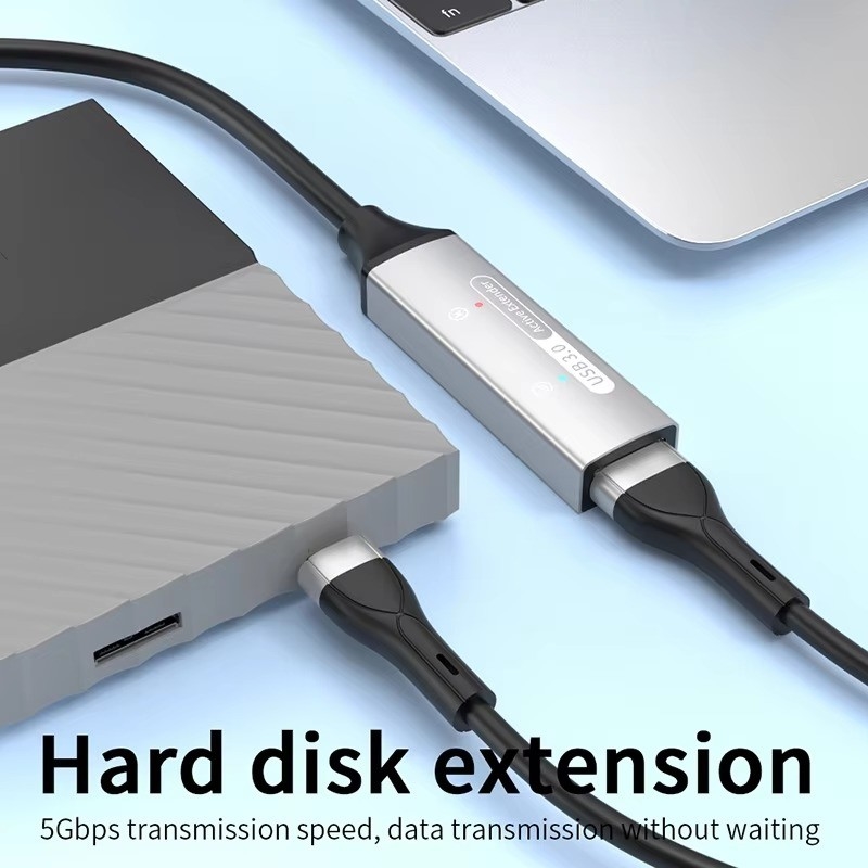USB 3.0 محور تمديد نوع A ذكر إلى امرأة سلك البيانات مع USB C محور الطاقة الطويلة