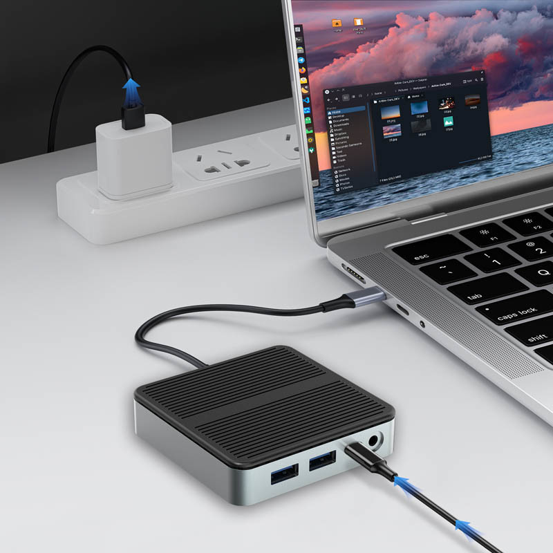 9 في 1 نقل بيانات سريع السرعة USB 3.0 منفذ محور نوع C منفذ إلى محول HDMI