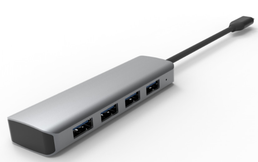 واجهة USB 3.1 من نوع C إلى 9 منافذ محول USB A 3.0 مع بطاقة شبكة Gigabit Ethernet RJ45 رمادي