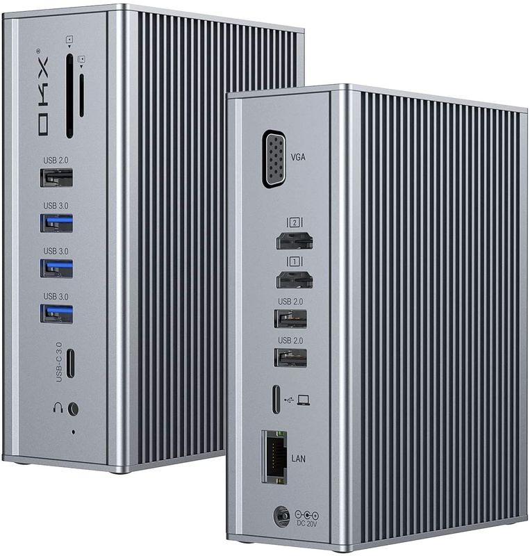 محطة توصيل الكمبيوتر المحمول USB C مزدوجة HD 4K 16-In-1 محطة توصيل مع دعم MST