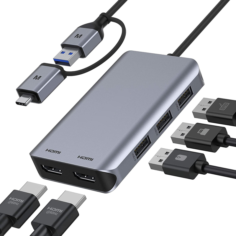 لوك أوت USB C Type C Hub مع بطاقة التقاط فيديو HDMI عالية الوضوح 4K 60Hz