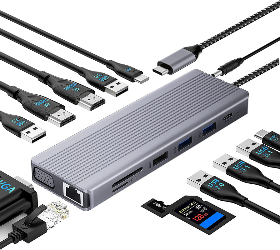 الطول المخصص الرمادي USB-C إلى HDMI 2.1 محول 8K 60Hz للسرعة USB Type C 3.1 أجهزة الكمبيوتر المحمولة