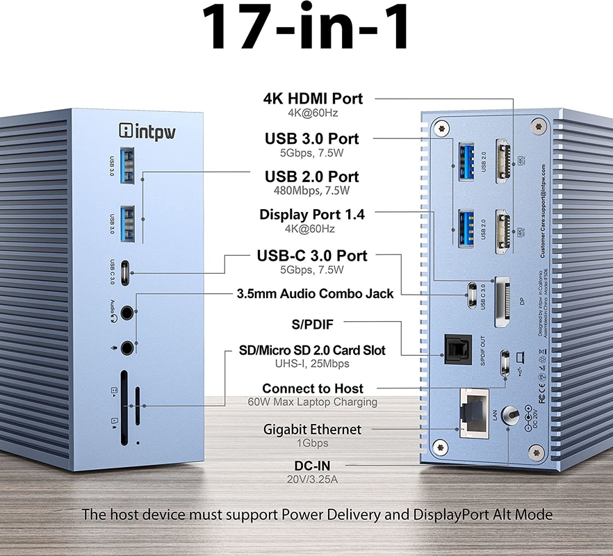 شعار OEM / ODM Thunderbolt Connection Hub لدعم شاشة 4K وما وراءها