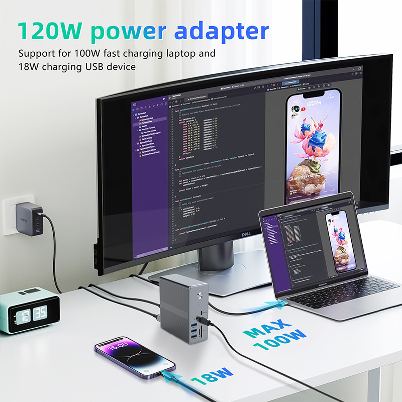 دعم متعدد الشاشات محطة توصيل USB-C و Displaylink IC ثورة في كفاءة عملك مع منافذ 8K HDMI