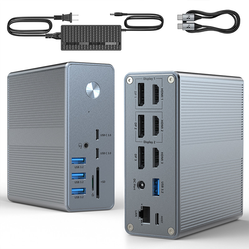 دعم متعدد الشاشات محطة توصيل USB-C و Displaylink IC ثورة في كفاءة عملك مع منافذ 8K HDMI