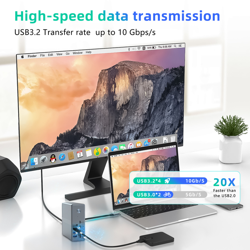 دعم متعدد الشاشات محطة توصيل USB-C و Displaylink IC ثورة في كفاءة عملك مع منافذ 8K HDMI
