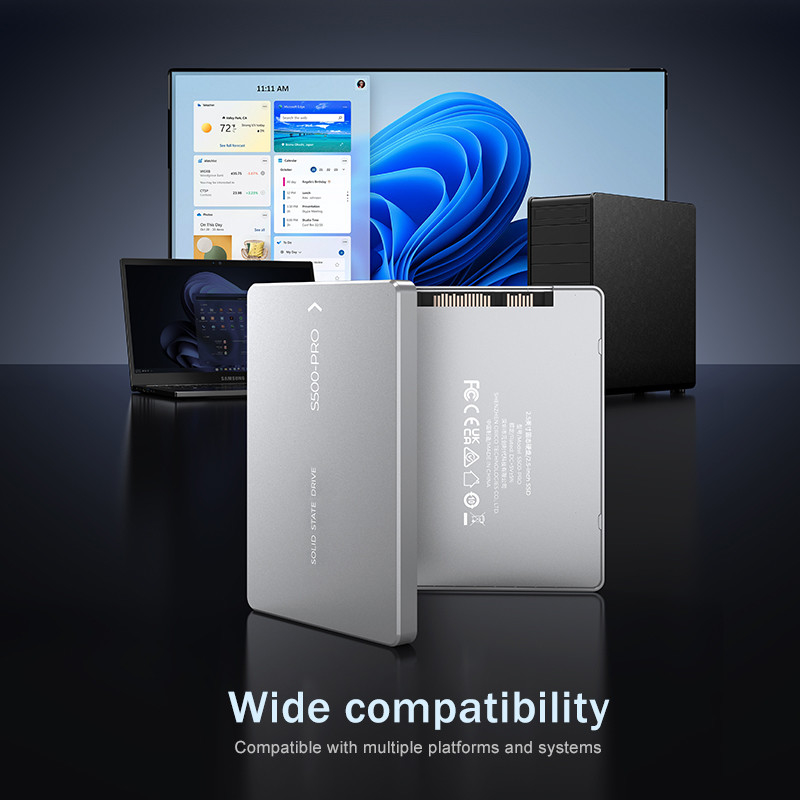 مقاومة الصدمات ما يصل إلى 4TB SSD 350G عند 0.5ms 0 °C إلى 55 °C مقاومة للصدمات