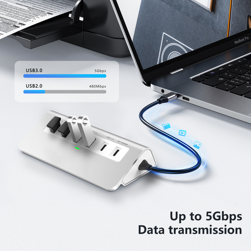ميزات إضافية محطة توصيل 9 في 1 USB-C مع دليل المستخدم والتصميم المدمج