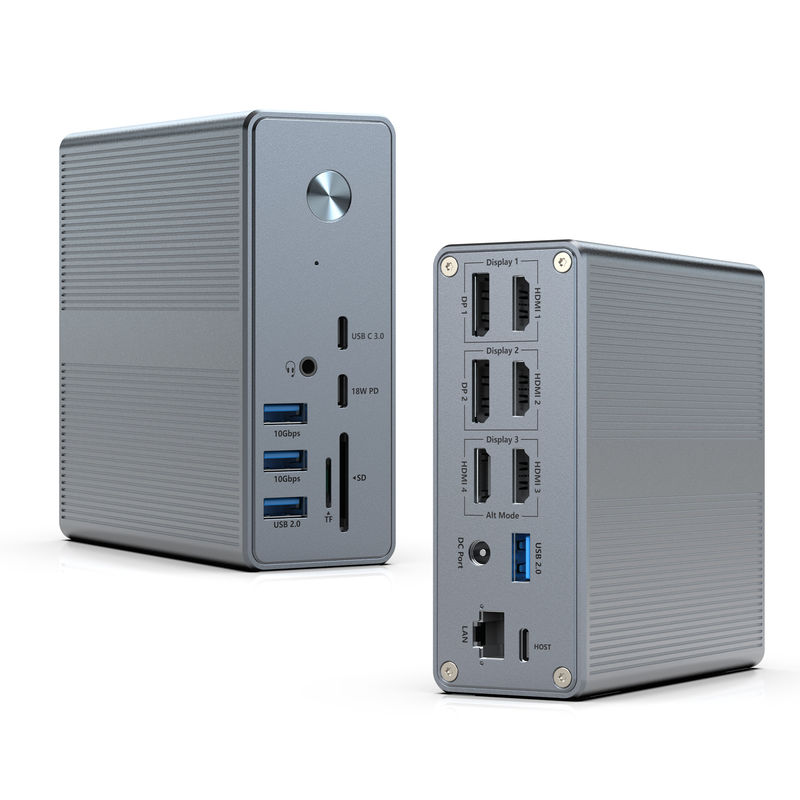 18 في 1 محطة توصيل USB-C بدقة عالية تصل إلى 4K مع وضع توسيع رابط العرض