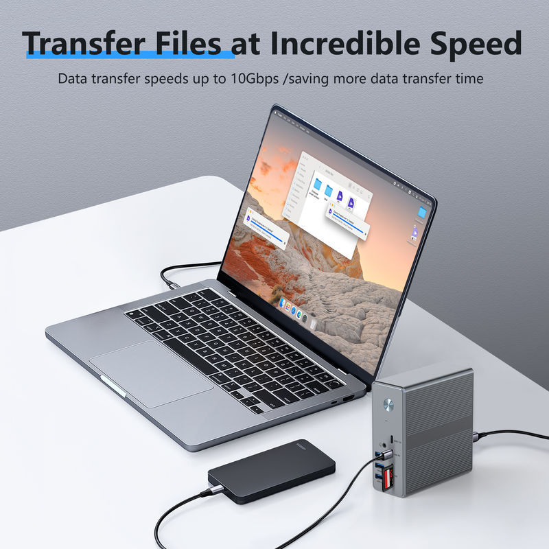 18 في 1 محطة توصيل USB-C بدقة عالية تصل إلى 4K مع وضع توسيع رابط العرض