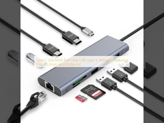 نوع C USB Multi Port Hub مكيّف USB Type-C يحتوي على منافذ USB 3.0 و RU6A-H2