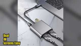 محطة إرساء مزدوجة 4K HDMI USB C