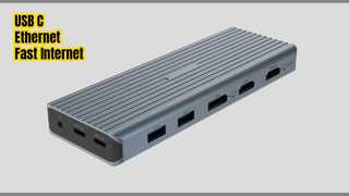 USB C Hub Ethernet يعمل على تسريع جهاز الكمبيوتر المحمول الخاص بك